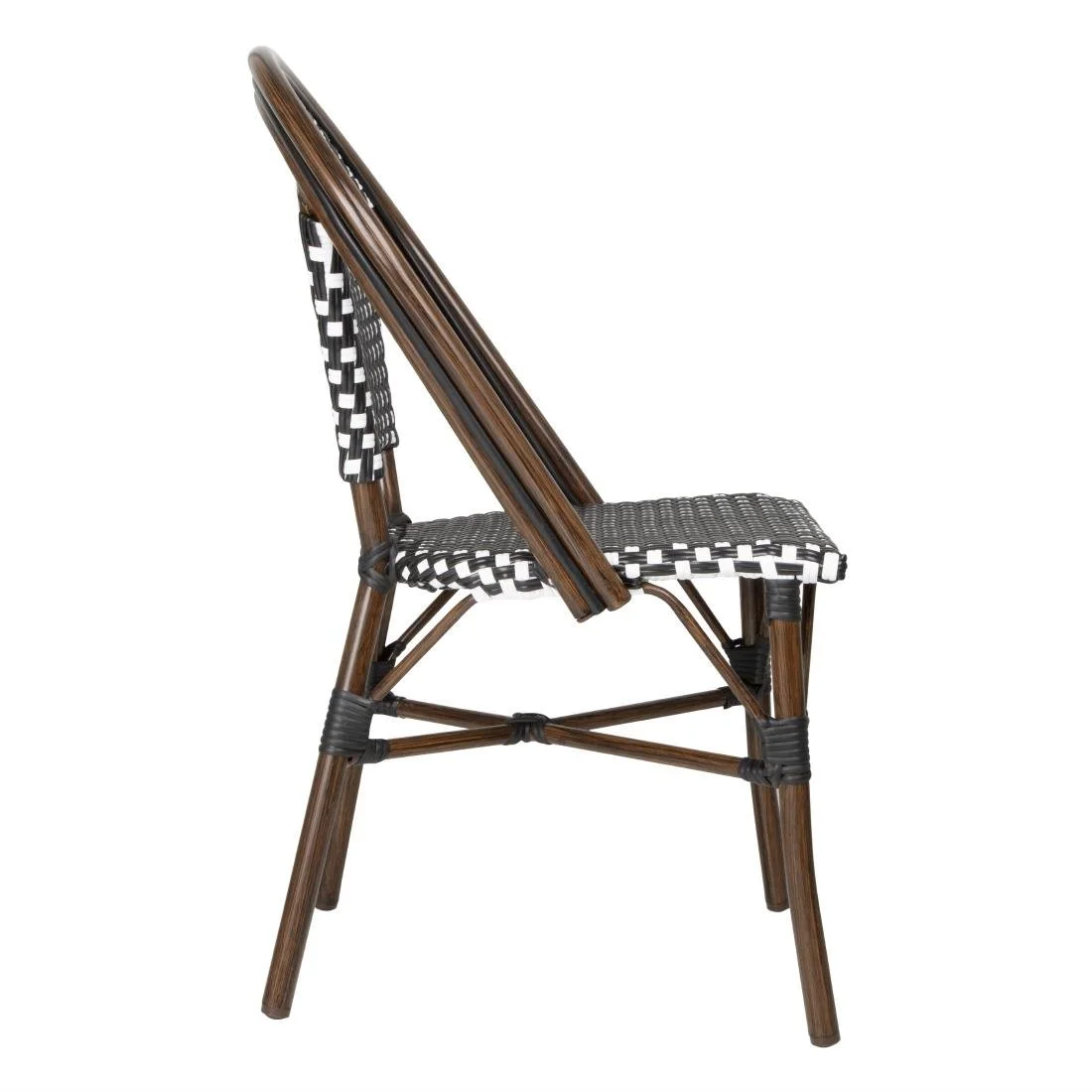 Bolero Parisian Style PE Rattan Chair Black Dot Mix (2 Pack) - Image 2