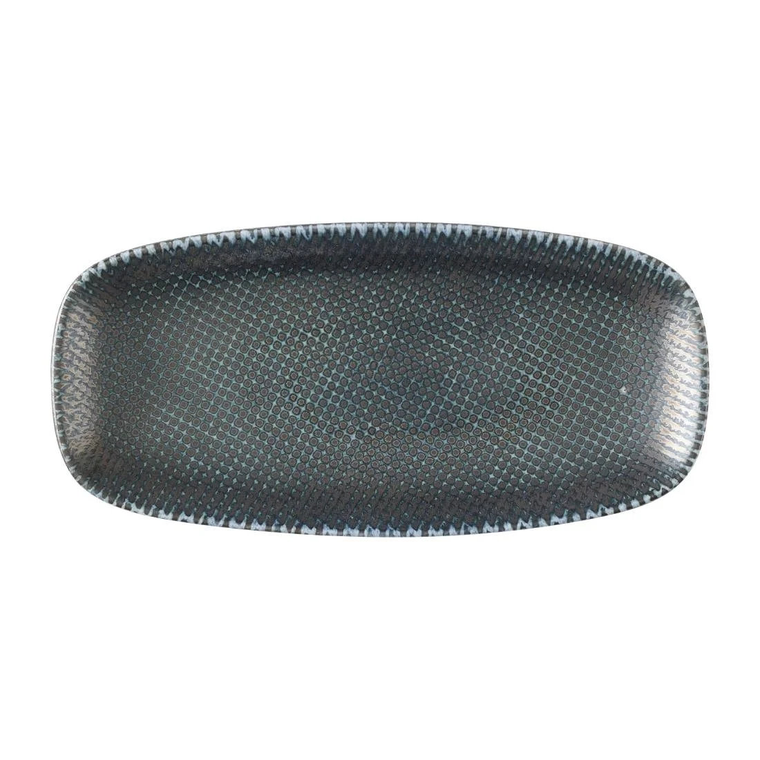 Churchill Studio Prints Astro Metallic Blue Chefs Oblong Plates 270x 127mm (12 Pack) - Image 1