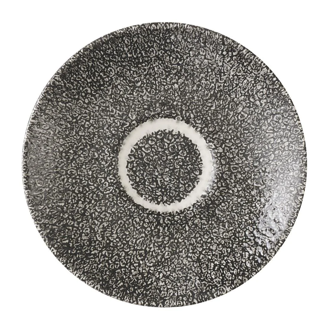 Churchill Studio Prints Raku Quartz Black Espresso Saucers 115mm (12 Pack)