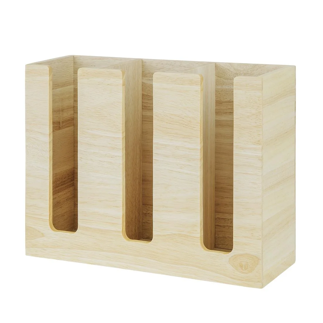 Olympia Cup Organiser Hevea Wood 340x120x240mm - Image 1