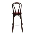 Hoop Back Bar Chair in Dark Walnut with Bison Bordeaux Seat - Image 2