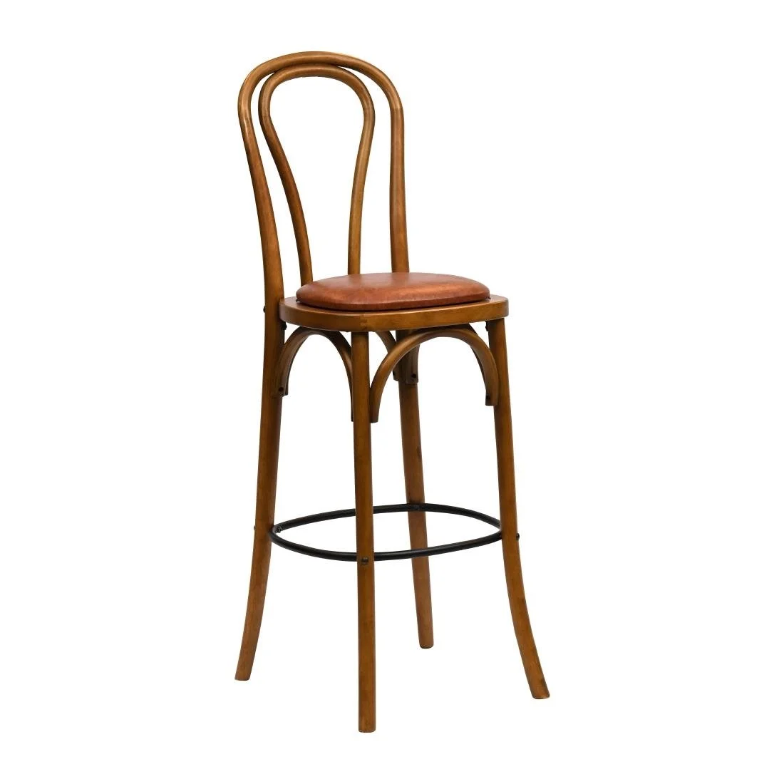 Hoop Back Bar Chair in Weathered Oak with Bison Tan Seat - Image 1