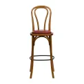 Hoop Back Bar Chair in Weathered Oak with Bison Bordeaux Seat - Image 3