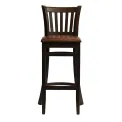 Manhattan Bar Chair in Dark Walnut with Bison Espresso Seat - Image 1