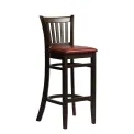 Manhattan Bar Chair in Dark Walnut with Bison Bordeaux Seat - Image 3