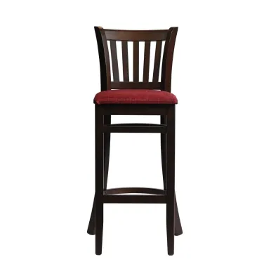 Manhattan Bar Chair in Dark Walnut with Shetland Scarlett Seat