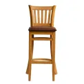 Manhattan Bar Chair in Soft Oak with Bison Espresso Seat - Image 1