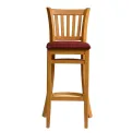 Manhattan Bar Chair in Soft Oak with Shetland Scarlett Seat - Image 1