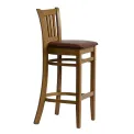 Manhattan Bar Chair in Weathered Oak with Bison Espresso Seat - Image 4