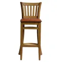 Manhattan Bar Chair in Weathered Oak with Bison Tan Seat - Image 1