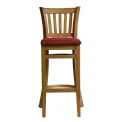 Manhattan Bar Chair in Weathered Oak with Shetland Scarlett Seat - Image 1