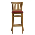 Manhattan Bar Chair in Weathered Oak with Shetland Scarlett Seat - Image 1