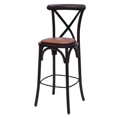 Bristol Bar Chair in Dark Walnut with Bison Tan Seat