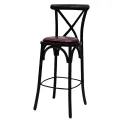 Bristol Bar Chair in Dark Walnut with Bison Bordeaux Seat - Image 1