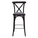 Bristol Bar Chair in Dark Walnut with Shetland Smoke Seat - Image 2