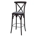 Bristol Bar Chair in Dark Walnut with Shetland Smoke Seat - Image 1