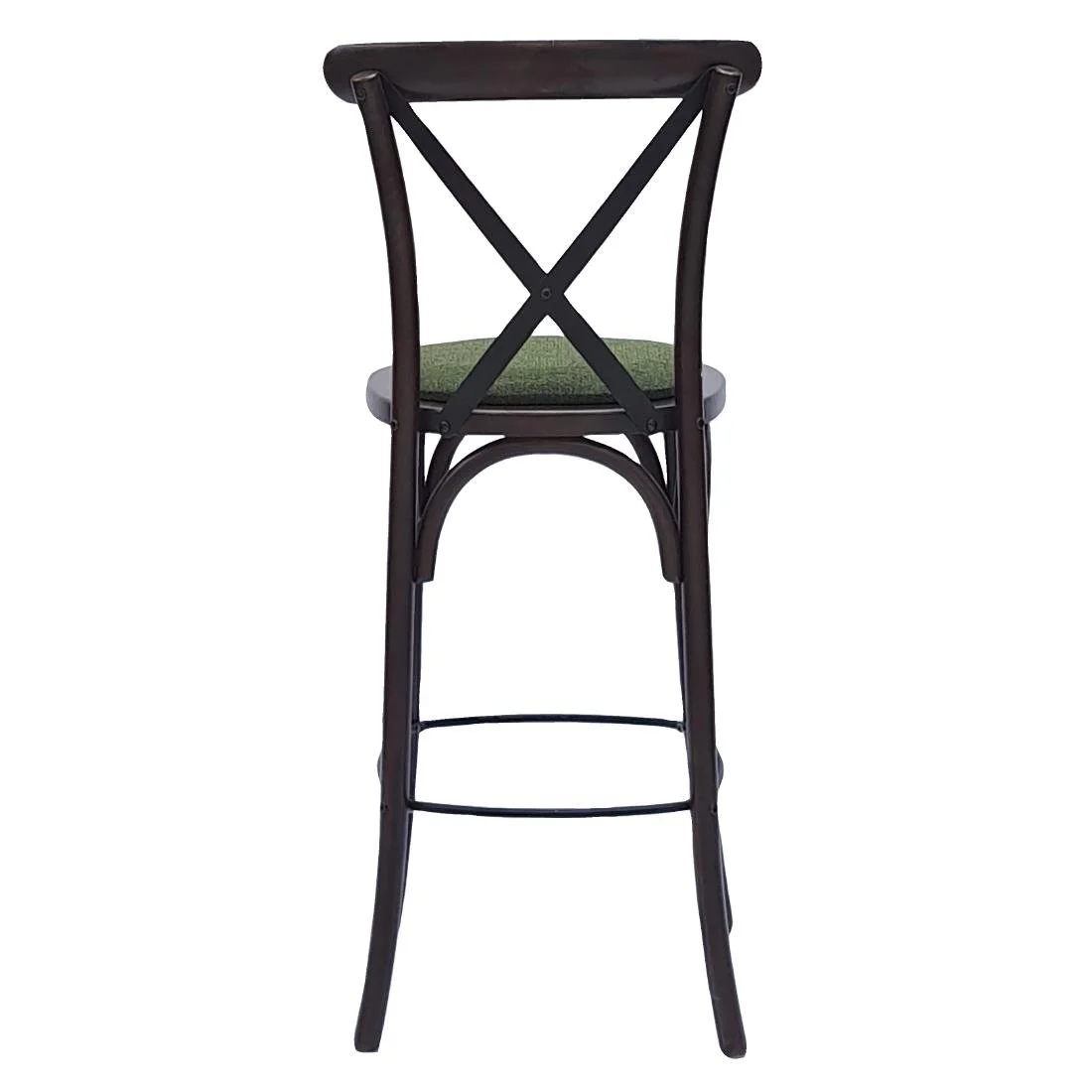 Bristol Bar Chair in Dark Walnut with Shetland Forest Seat - Image 3
