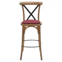 Bristol Bar Chair in Weathered Oak with Shetland Scarlett Seat - Image 2