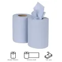 Nisbets Essentials Centrefeed Blue Rolls 2-Ply 320 Sheets (2 Pack) - Image 1