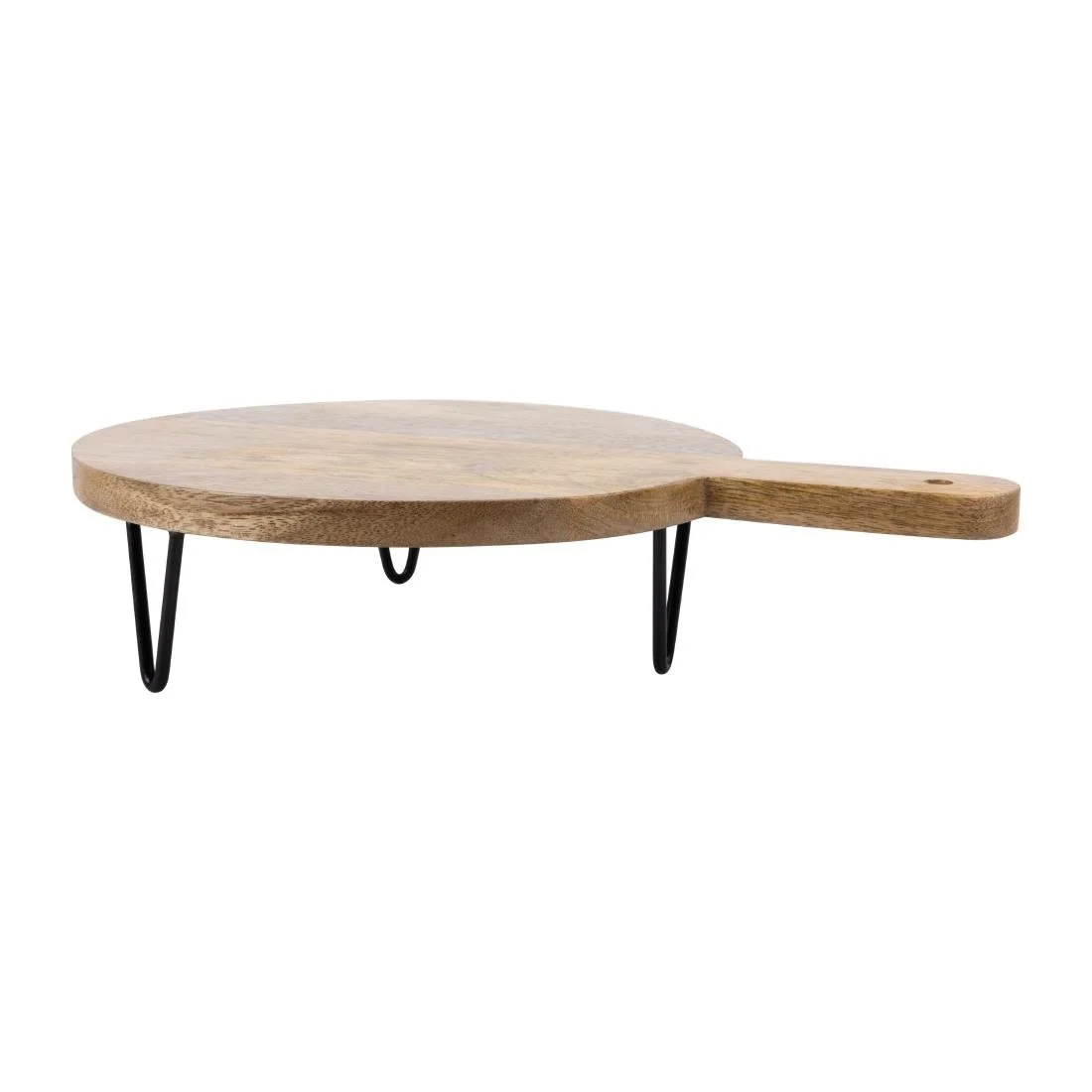 Olympia Round Handled Display Stand Mango Wood with Metal Legs 350x250x80mm - Image 9