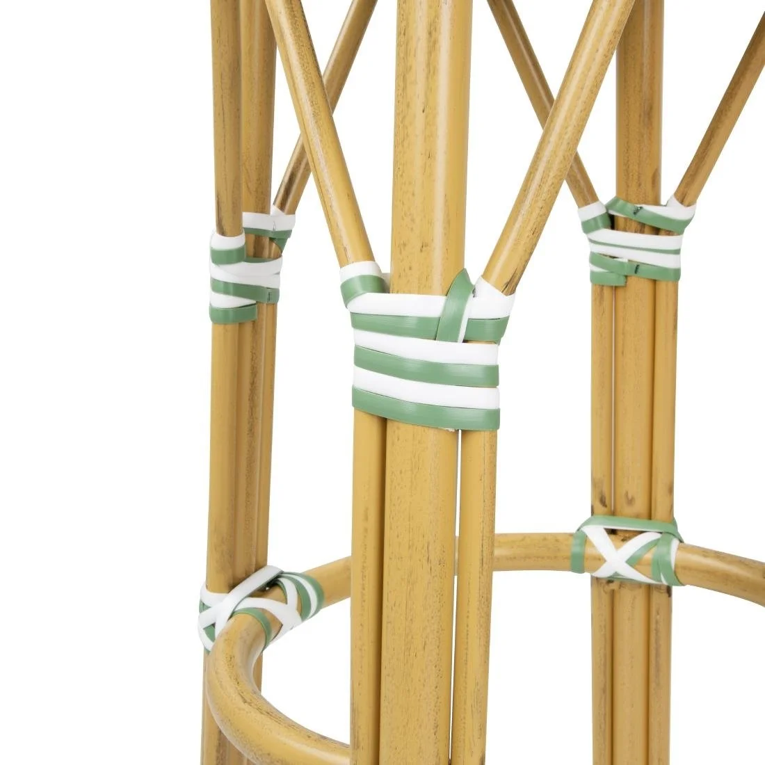 Bolero Parisian Style PE Rattan Bar Stools Light Green (2 Pack) - Image 3