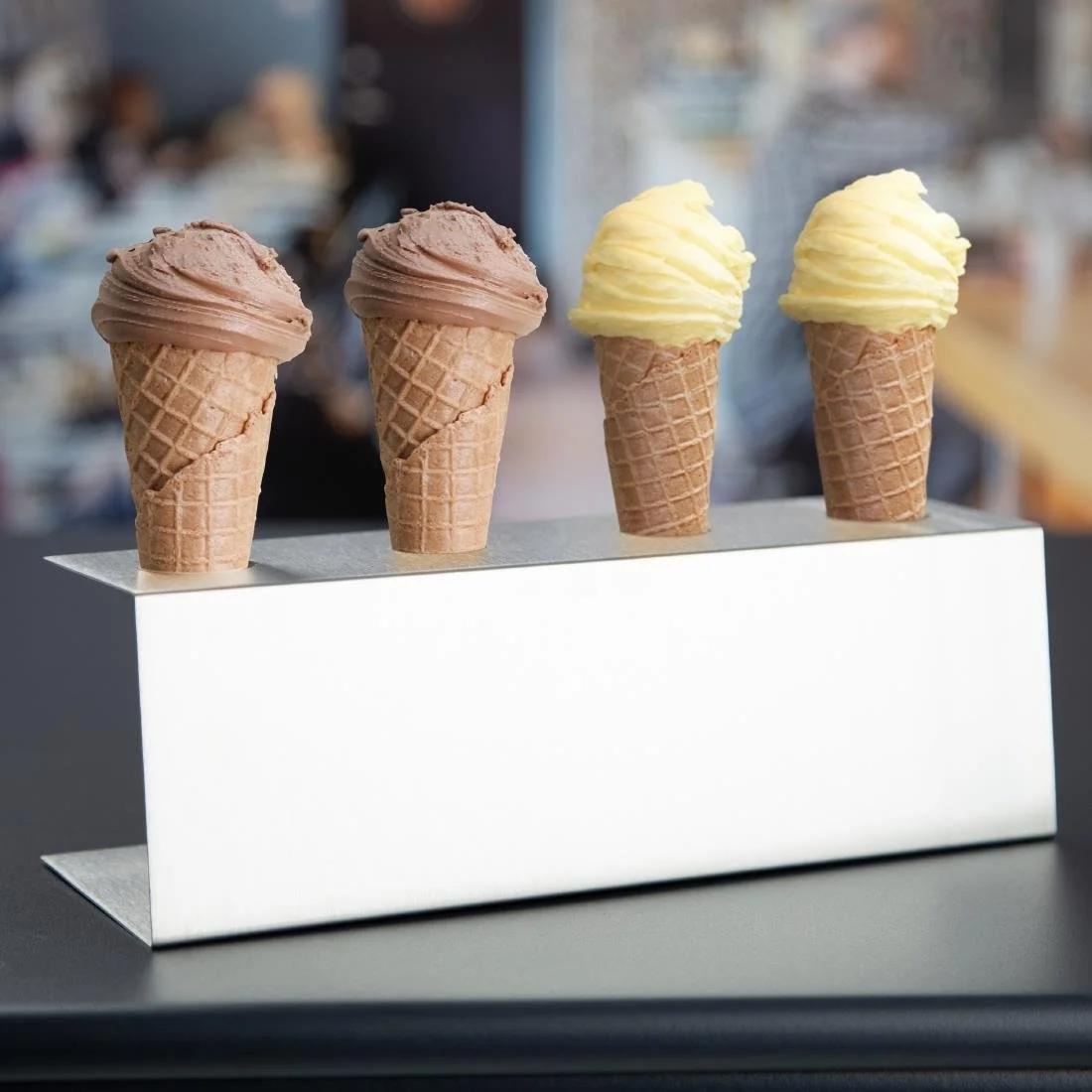 Olympia Ice Cream Holder 4 Cone Stainless Steel - 270x97x90mm - Image 5
