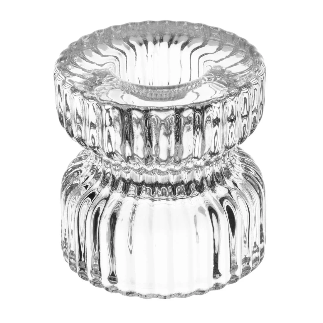 Olympia Ridged Glasses Tealight/Candles Holders 52x52mm (6 Pack) - Image 3