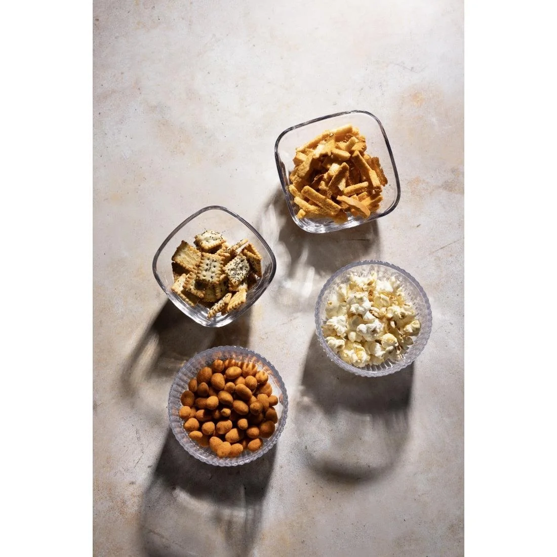 Olympia Round Ridged Glasses Snack Bowls (6 Pack) - Image 2