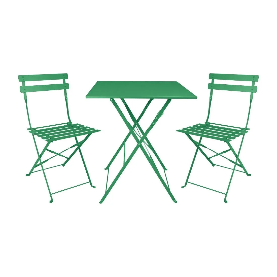 Bolero Perth Forest Green Pavement Style Steel Table Square 600mm - Image 6