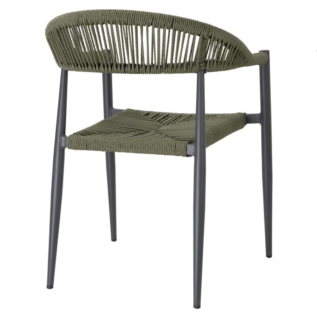 Bolero Eden PE Twist Rattan Outdoor Arm Chair Green (4 Pack) - Image 3
