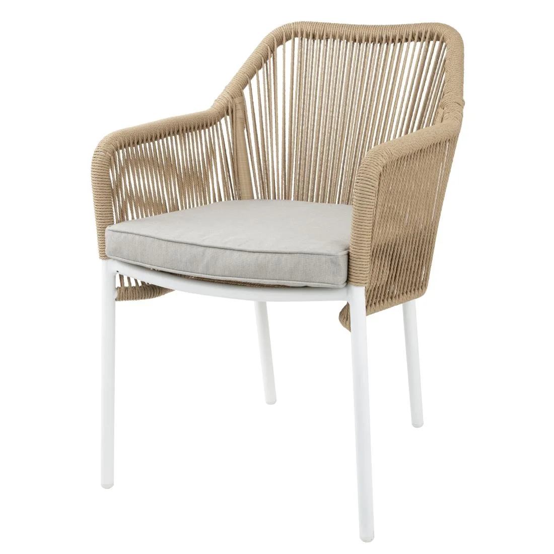 Bolero Bay PE Twist Rattan Outdoor Armchair Honey (2 Pack) - Image 1