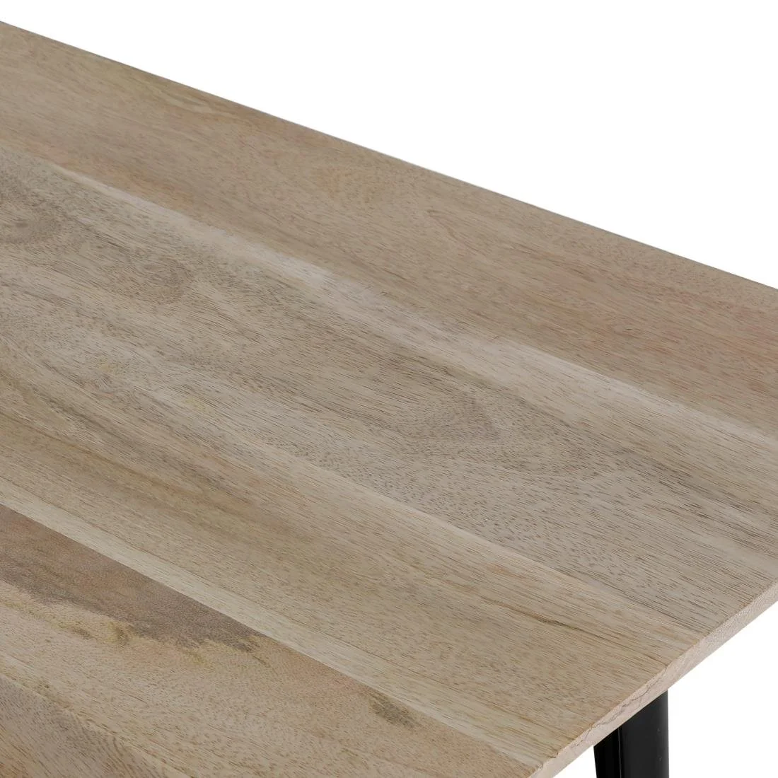 Bolero Bistro Dining Table Mango Wood Top Black Frame 1450mm - Image 3