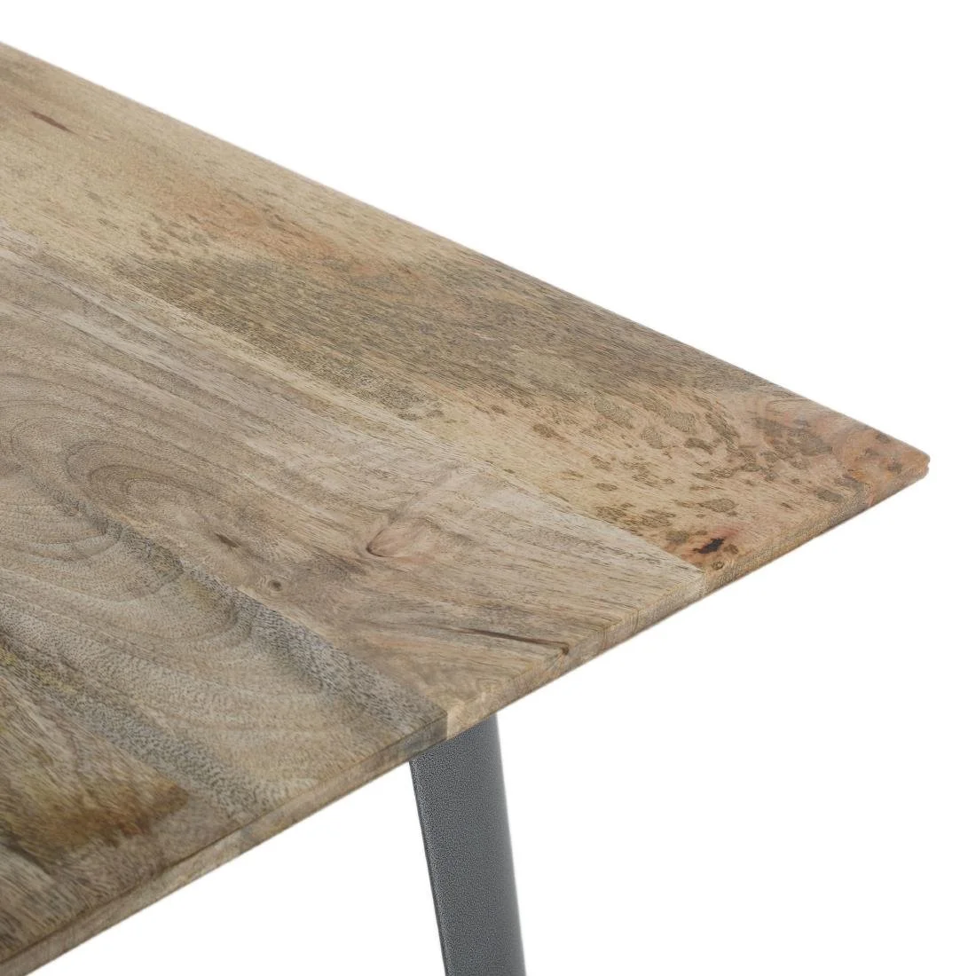 Bolero Bistro Dining Table Mango Wood Top Gunmetal Frame 1450mm - Image 4