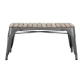 Bolero Bistro Indoor Bench Slatted Mango Wood & Gunmetal Frame 850mm (2 Pack) - Image 2