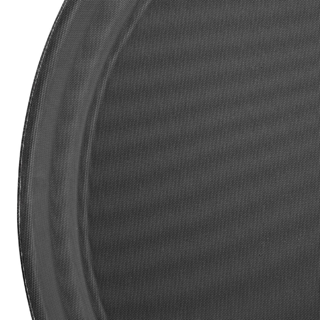 Kristallon Plastic Round Anti Slip Tray Black 16 in
