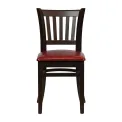Turin Dining Table with 4 Manhattan Chairs in Dark Walnut with Bison Bordeaux - Image 3