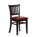 Turin Dining Table with 4 Manhattan Chairs in Dark Walnut with Bison Bordeaux - Image 1