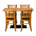 Turin Dining Table with 4 Manhattan Chairs in Soft Oak with Bison Cedar - Image 1