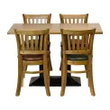 Turin Dining Table with 4 Manhattan Chairs Weathered Oak with Shetland Scarlett - Image 1