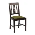 Lattice Back Dining Chairs in Dark Walnut with Shetland Forest Seat (6 Pack) - Image 1