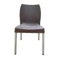 Bolero Elements Polypropylene Rattan Side Chairs Dark Brown (4 Pack) - Image 2