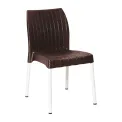 Bolero Elements Polypropylene Rattan Side Chairs Dark Brown (4 Pack) - Image 1