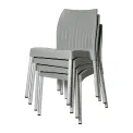Bolero Elements Polypropylene Rattan Side Chairs Grey (4 Pack) - Image 6