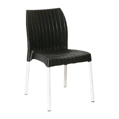 Bolero Elements Polypropylene Rattan Side Chairs Black (4 Pack)