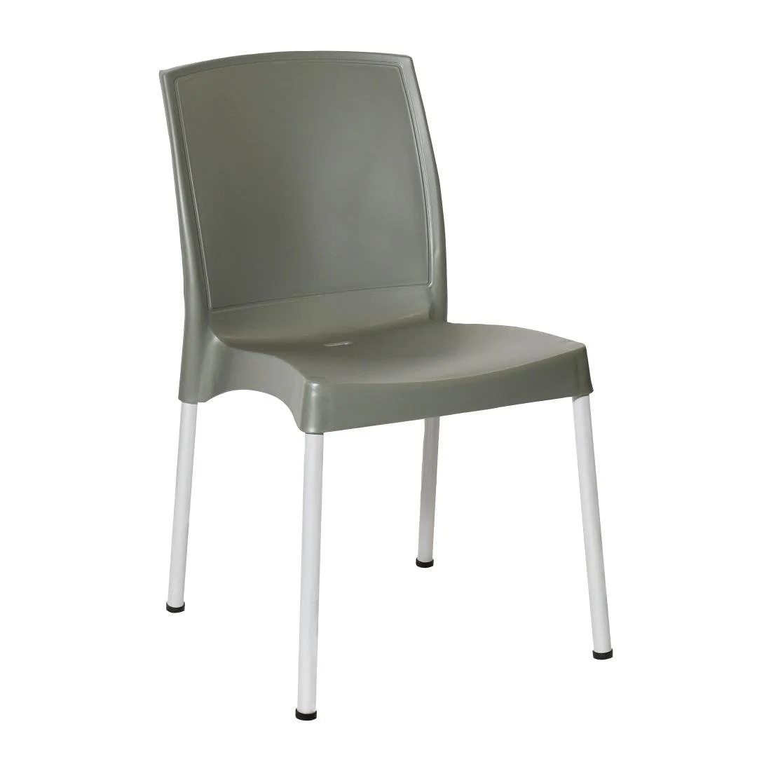Bolero Elements Polypropylene Plain Side Chairs Olive Green (4 Pack) - Image 1