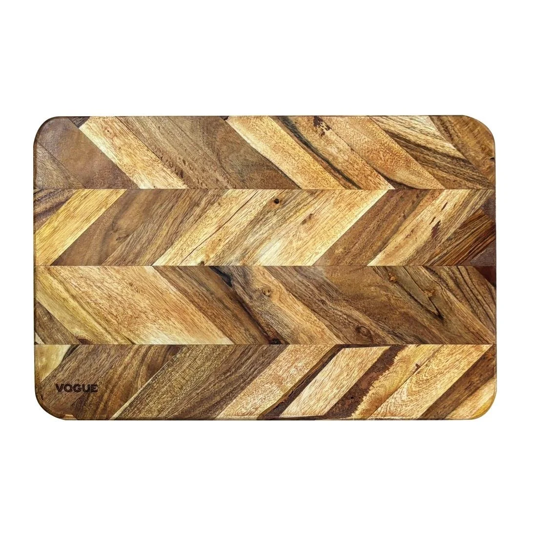 Vogue Chevron Effect Acacia Wood Chopping Board Medium - Image 1