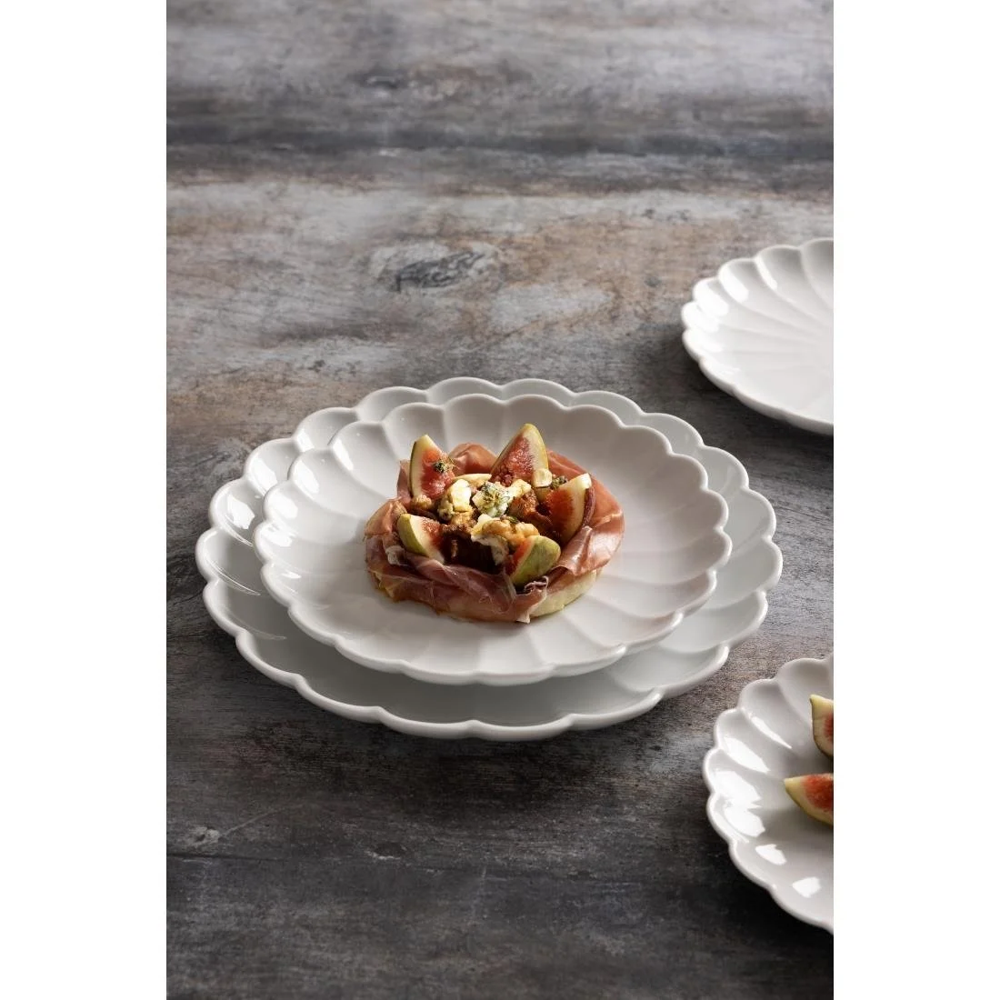 Olympia Bloom Scalloped Bowls White 230mm (6 Pack) - Image 4