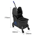 Jantex Two-Compartment Mop Bucket and Wringer Blue 30Ltr - Image 6