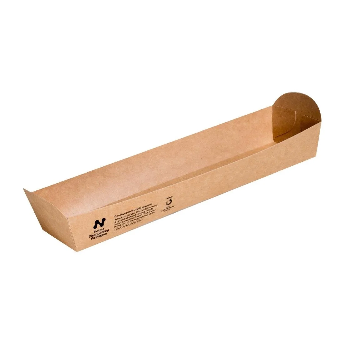Notpla 10"x3" Hotdog Trays - Kraft (320 Pack) - Image 1