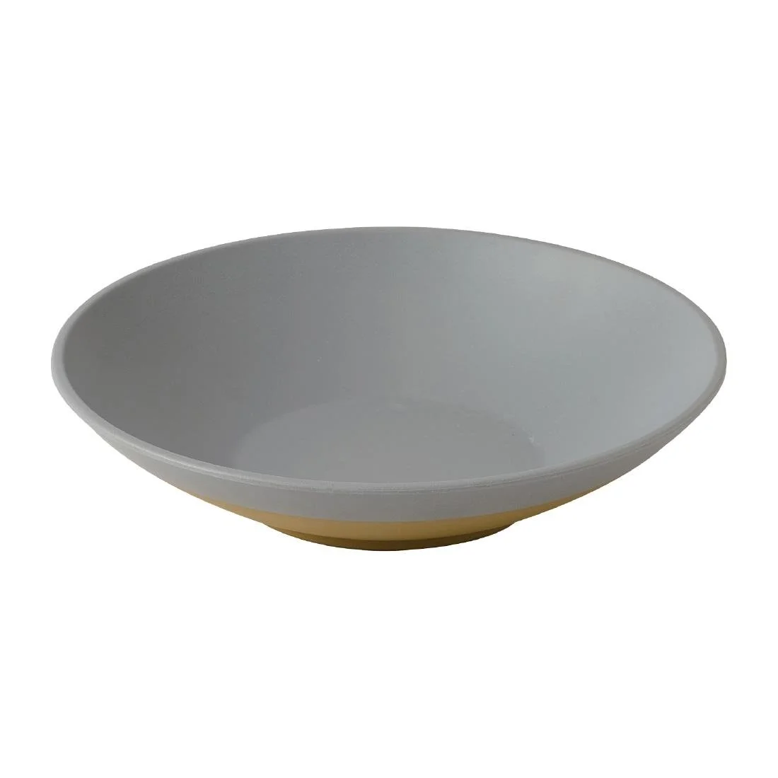 Churchill Emerge Melamine Seattle Grey Shallow Serving Bowls 300mm (4 Pack) - Image 1